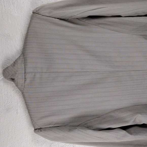 The Limited Taupe Pinstripe One Notched Single Breast Long Sleeve Blazer Jacket - Picture 12 of 16